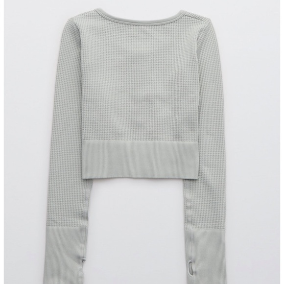 Aerie Offline waffle cropped long sleeve top - Picture 5 of 8